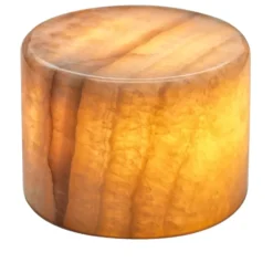 Unison marmor bordlys, ravfarvet, H6 cm