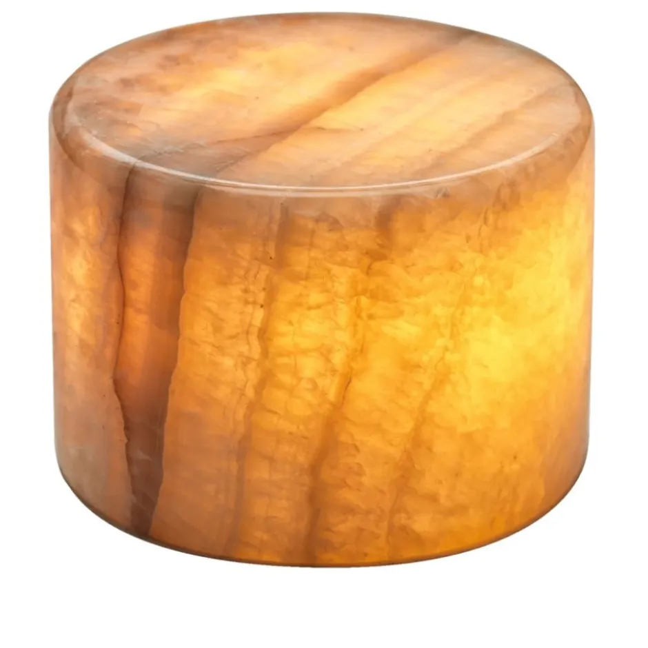 Unison marmor bordlys, ravfarvet, H6 cm