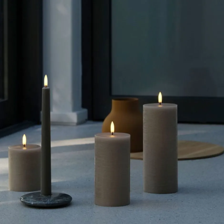 Uyuni LED bloklys, batteri, beige