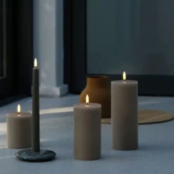 Uyuni LED bloklys, batteri, beige