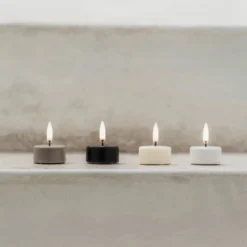 Uyuni LED fyrfadslys, batteri, beige