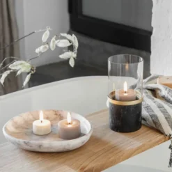 Uyuni LED fyrfadslys, batteri, beige