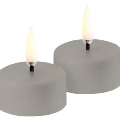 Uyuni LED fyrfadslys, genopladelig, beige, 2-pak