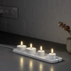 Uyuni LED fyrfadslys, genopladelig, hvid, 2-pak