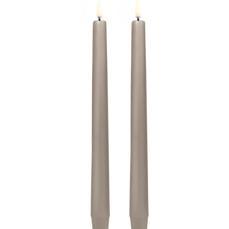 Uyuni LED kronelys, batteri, beige