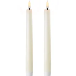 Uyuni LED kronelys, batteri, råhvid