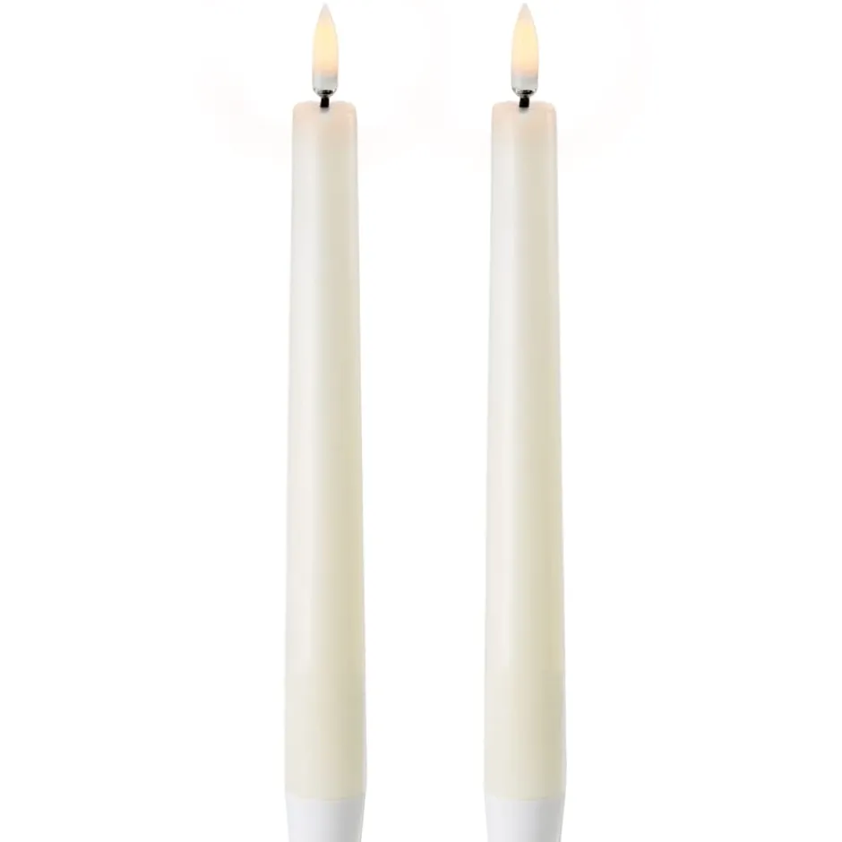 Uyuni LED kronelys, batteri, råhvid