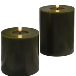 Veli Line LED bloklys, batteri, olivengrøn