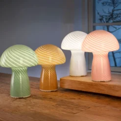 Veli Line Mushroom genopladelig bordlampe, hvid