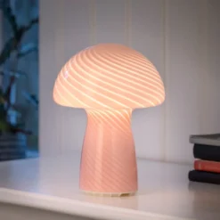 Veli Line Mushroom genopladelig bordlampe, lyserød