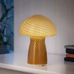 Veli Line Mushroom genopladelig bordlampe, brun