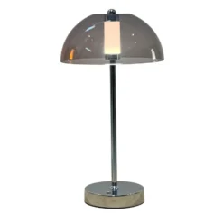 Veli Line Shade genopladelig bordlampe, røgfarvet