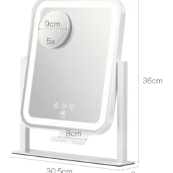 Wilfa EC Glowing MI4W-D25 makeup spejl med lys, 28,5x36 cm, hvid