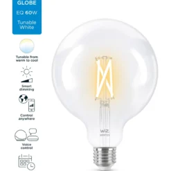 Wiz E27 globepære, 2700K-6500K, 7W, Ø12,6