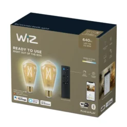 Wiz E27 rørpære med fjernbetjening, 2000K-5000K, 7W, 2-pak