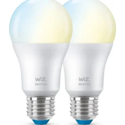 Wiz E27 standardpære, 2700K-6500K, 8W, 2-pak