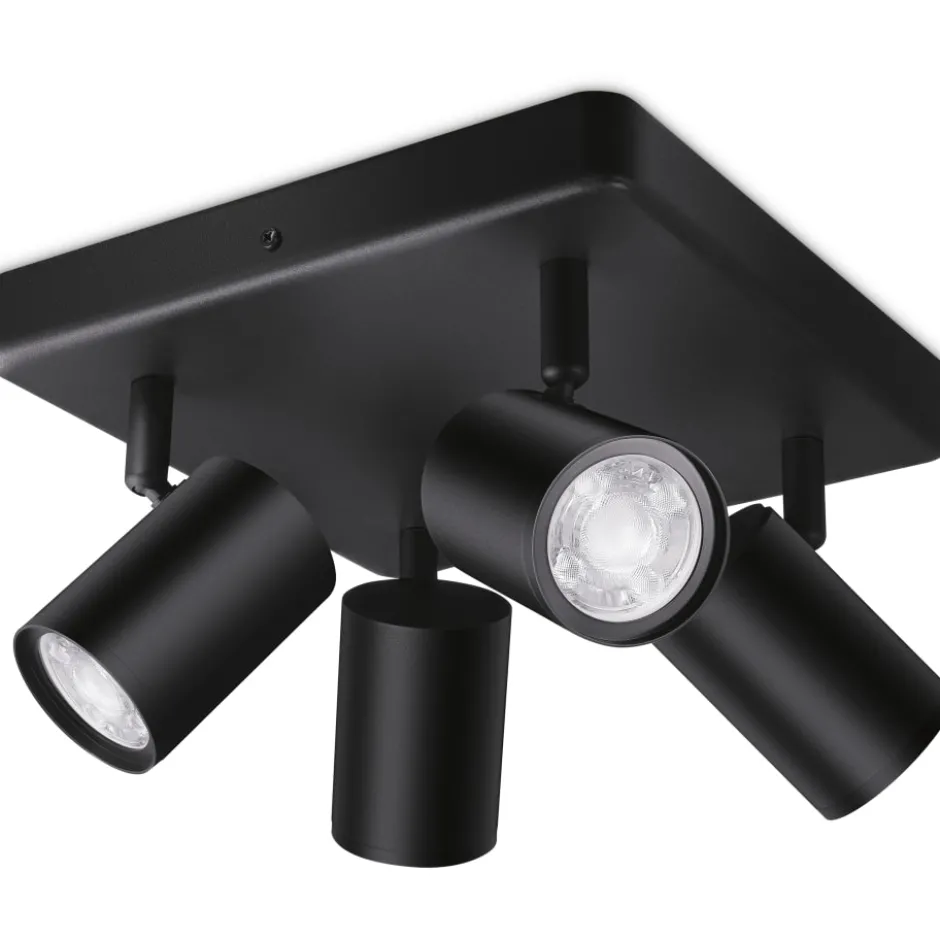 Wiz Imageo rund spotlampe, farveskift + hvid, sort