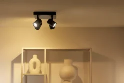 Wiz Imageo rund spotlampe, farveskift + hvid, sort
