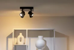 Wiz Imageo rund spotlampe, farveskift + hvid, sort