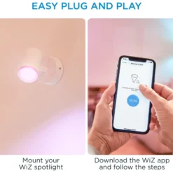 Wiz Imageo væglampe, farveskift + hvid, 1-spot, hvid