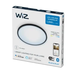 Wiz Superslim plafond, justerbar hvid, sort, Ø24 cm