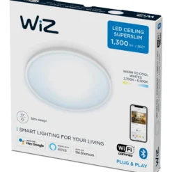 Wiz Superslim plafond, justerbar hvid, hvid, Ø24 cm