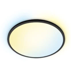 Wiz Superslim plafond, justerbar hvid, sort, Ø43 cm