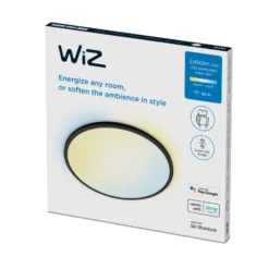 Wiz Superslim plafond, justerbar hvid, sort, Ø43 cm
