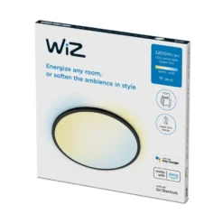 Wiz Superslim plafond, justerbar hvid, sort, Ø55 cm